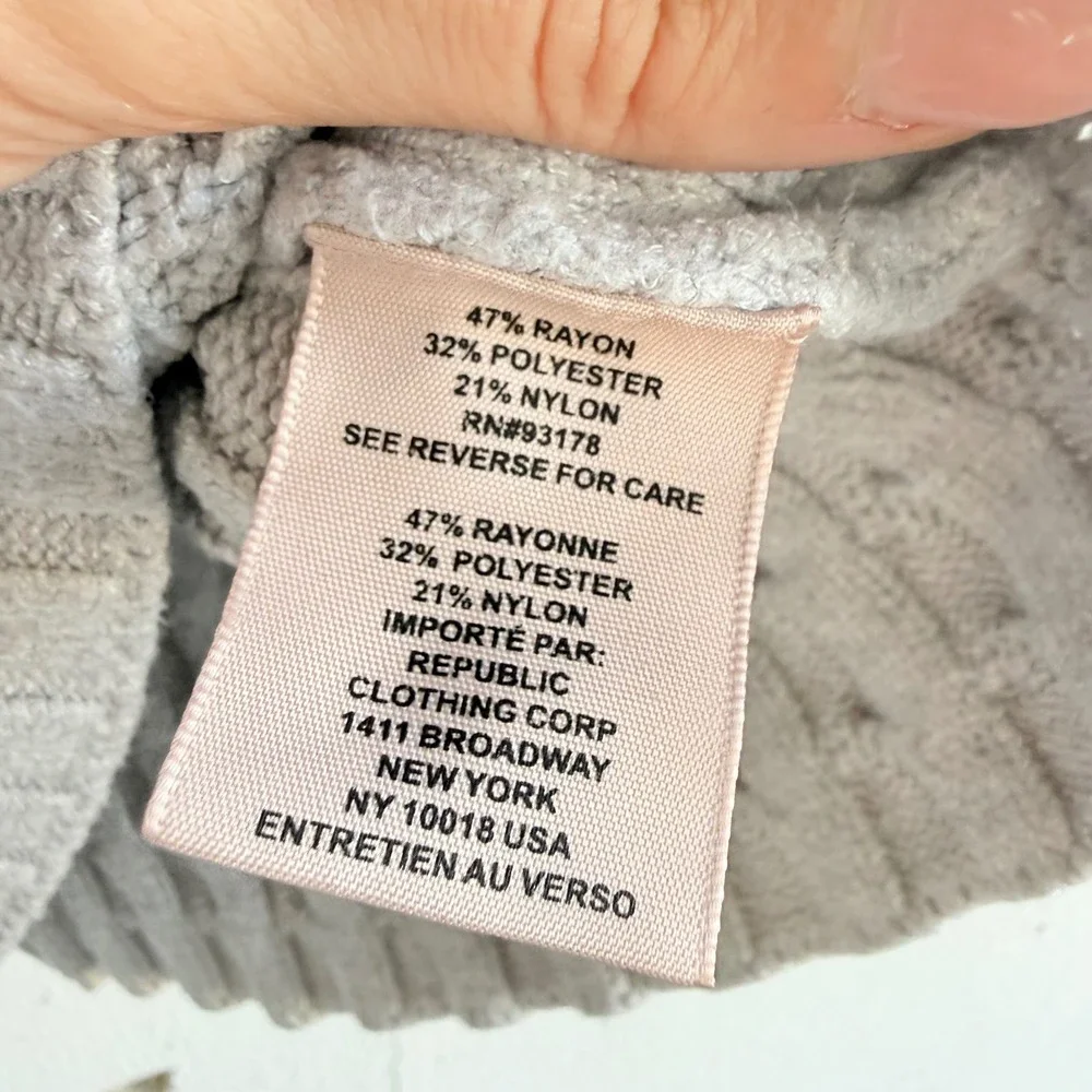 Philosophy Sweater Cable Knit Mock Neck Pullover Womens S Cozy Minimalist